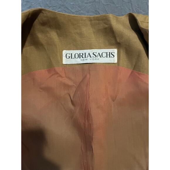 Gloria Sachs NY Vintage 100% Linen Blazer Peplum Jacket Size 8 USA - Picture 5 of 8